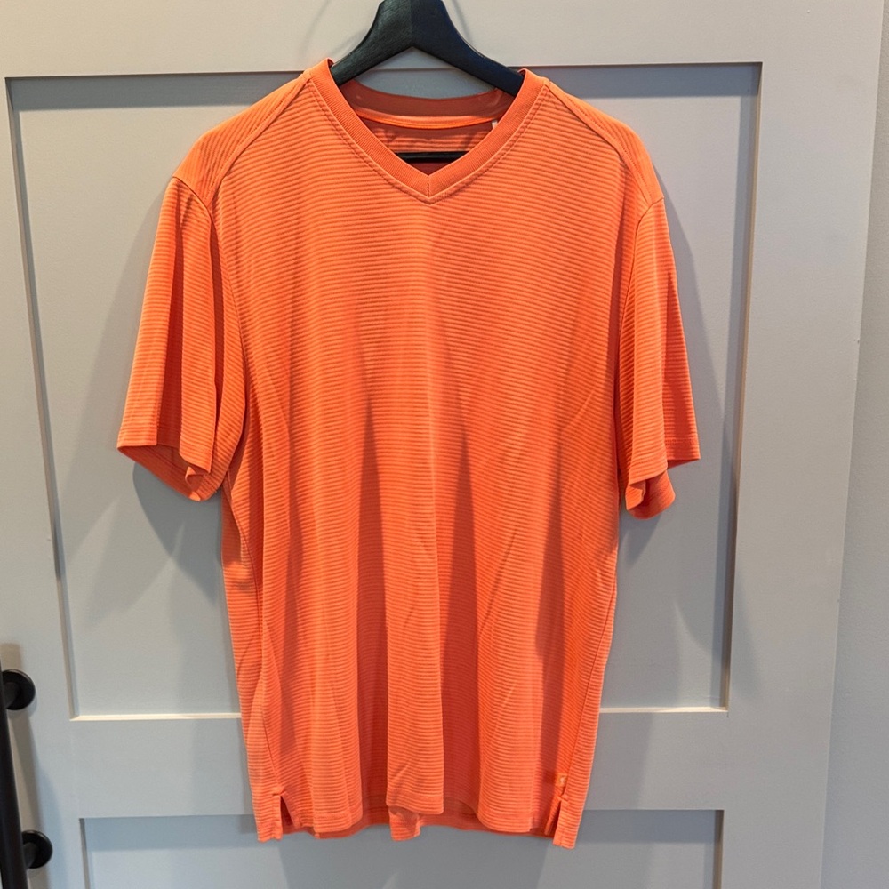 Tommy Bahama Orange V-Neck Short Sleeve Shirt